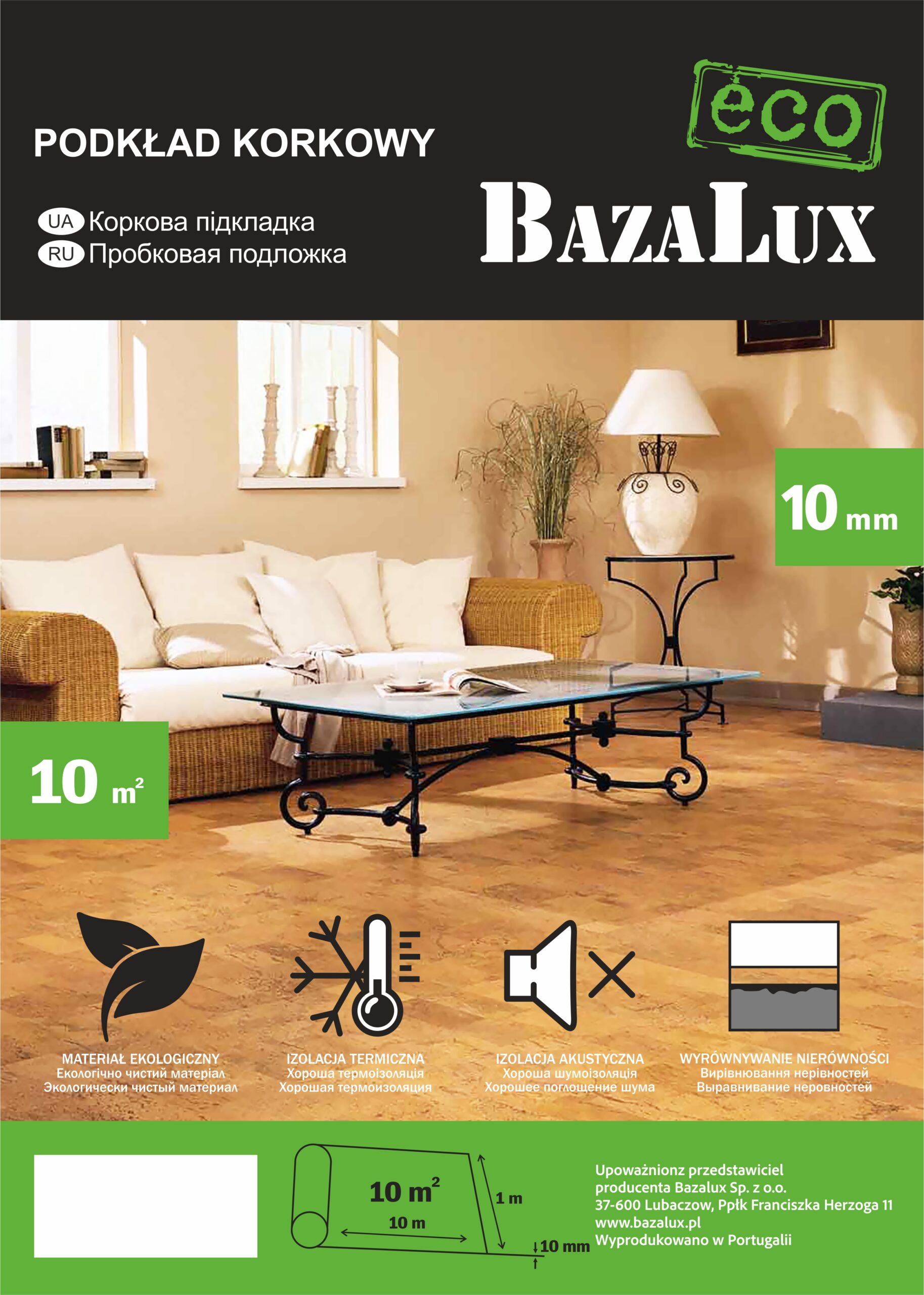 basalux eco підкладка коркова 10mm