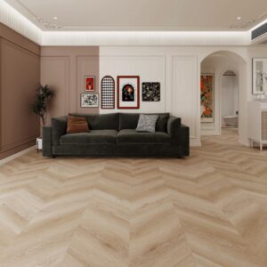 Вінілова підлога BazaLux SPC Fishbone 10003 Oak Vion 600x150x5мм (1уп=16д=1.44м2)